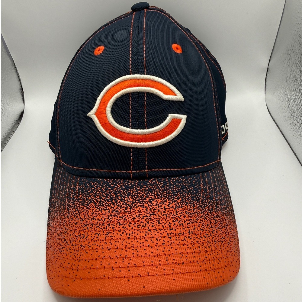 Vintage Chicago Bears NFL Reebok Onfield Equipment Hat Orange Gradient SM Hat